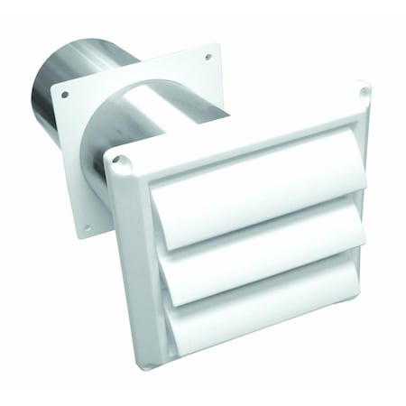 Lambro Industries 3 in. White Plastic Louvered Vent with Tail Pipe, 12PK 290W
